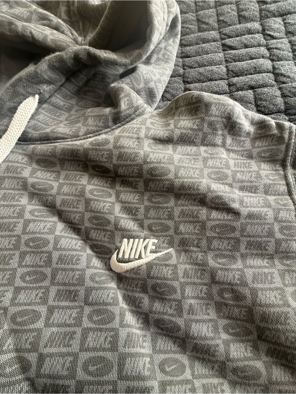 Nike Gray Crewneck Sweatshirt with White Embroidered Logo